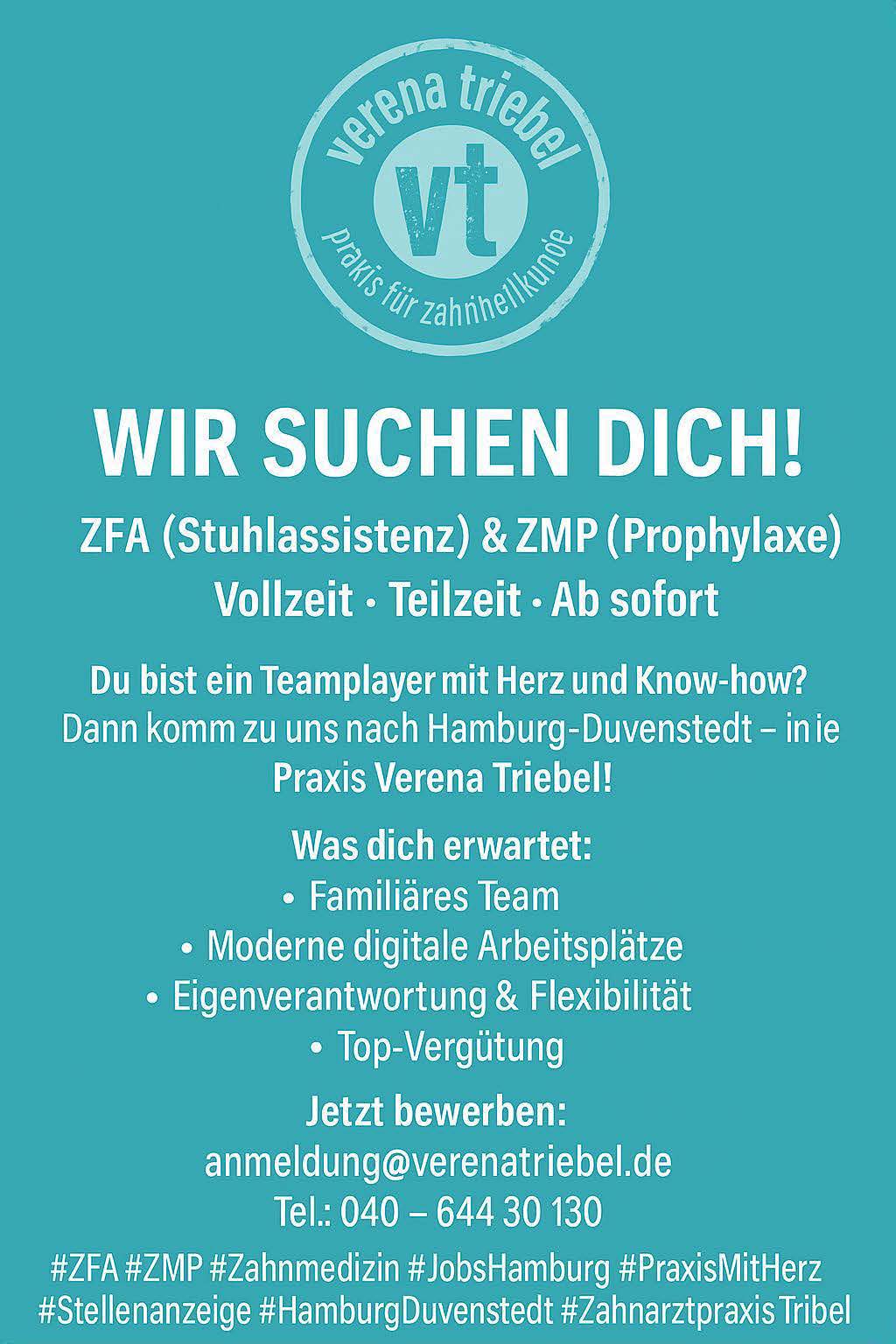 Verena Triebel Stellenanzeige VZ TZ